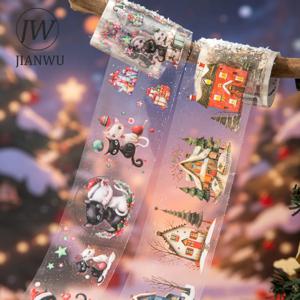 JIANWU50mm * 200cm 이상한 크리스마스 밤 시리즈 빈티지 축제 풍경 재료 콜라주 PET 테이프 크리 에이 티브 저널 편지지