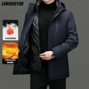 최고급 두꺼운 패션 캐주얼 아우터웨어 겨울 디자이너 후드 파카 코트 따뜻한 남성용 최신 재킷 윈드브레이커 남성 의류