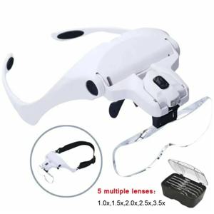 인기 판매 확대경 LED 조명 헤드 루페 보석상 시계용 밝은 확대경 (5단 렌즈 포함)