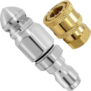 하수구 제터 노즐 5000PSI 미니 1/4'' 빠른 연결 배수구 청소 노즐 팁 키트 배수 제트 호스용