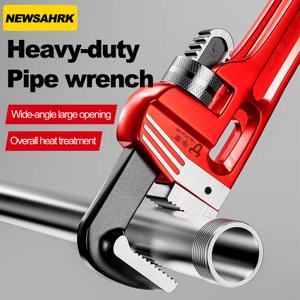 8인치/10인치/12인치 헤비 듀티 직선 파이프 렌치 조절 가능한 알루미늄 배관공 렌치 플로팅 훅 조 I 빔 핸들 레드