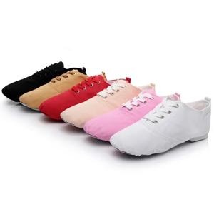 Zapatos Mujer 남성 댄스 신발 여성용 Ayakkabi Flats 디자이너 소프트 레이스 업 캔버스 재즈 댄스 신발