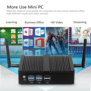 팬리스 미니 PC Windows 10 Intel Core i3 5005U i5 4200U i7-4500U 2.4G WiFi 기가비트 이더넷 HDMI VGA 8*USB Office PC 씬 클라이언트