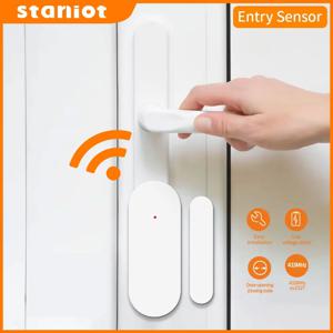 Staniot DS100 Tuya 433mhz 알람 액세서리 스마트 원격 제어 무선 도어 및 창 알람 센서 도어 열림/닫힘 감지기