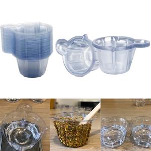 20-150Pcs 40ML 플라스틱 일회용 컵 디스펜서 실리콘 수지 금형 도구 DIY 에폭시 수지 공예 보석 만들기 도구