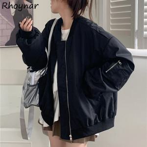 솔리드 재킷 여성 봄 시원한 소녀 방풍 스트리트웨어 탑 디자인된 미국 패션 시크 인스 울짱 심플 캐주얼 트렌디