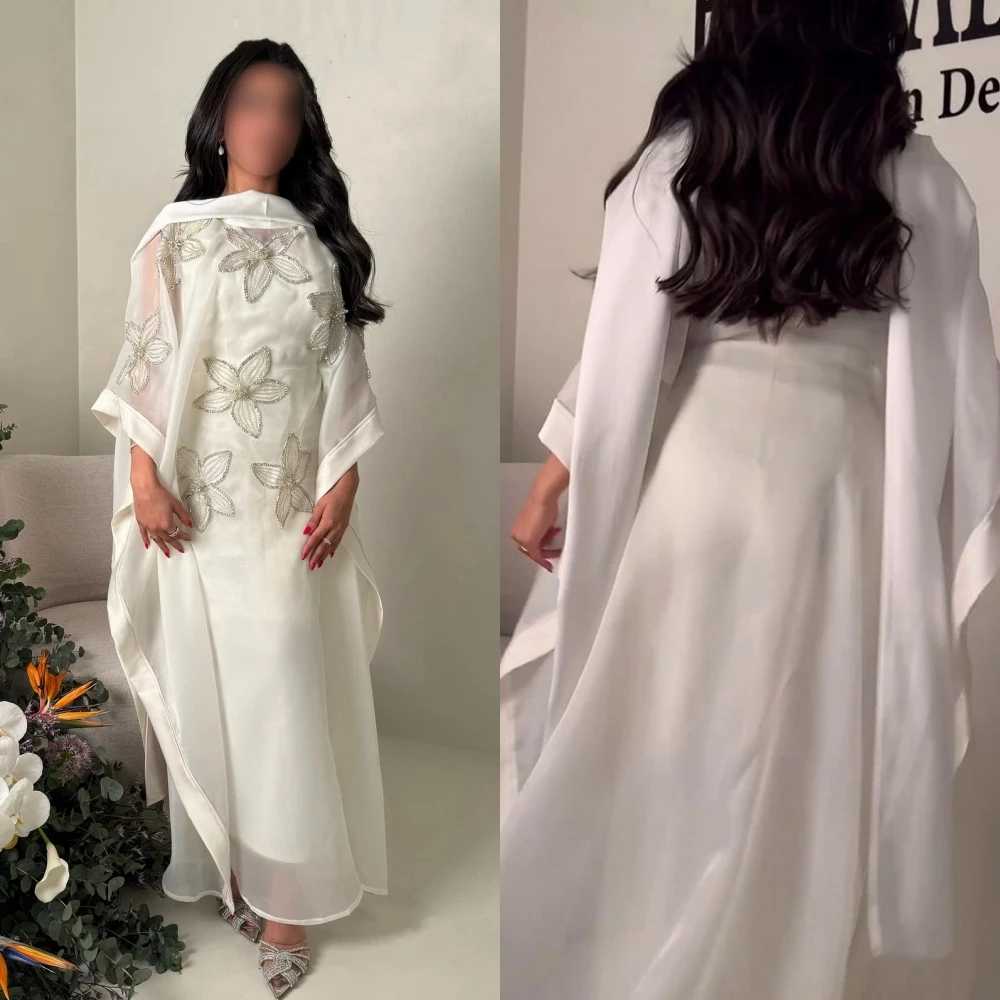 맞춤형 오간자 아플리케, 발렌타인 데이, A 라인 하이 칼라, 맞춤형 행사, 발목 길이 드레스