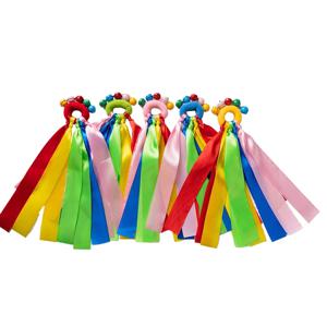 어린이 손목 리본 팀 스포츠 폼폼 치어리더 빅 매치 폼폼 클럽 댄스 소품 탄성 로프 포함 탄성 팔찌, 1 개