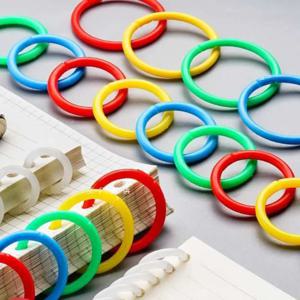 50 Pcs 플라스틱 링 바인더 및 구멍 펀치 DIY 앨범 원형 루스 리프 책 고리 오프닝 사무실 바인딩 용품 사진 앨범