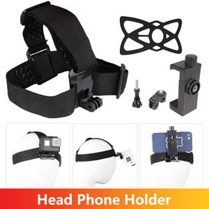 헤드 장착형 휴대폰 홀더 GoPro SJCAM AKASO DJI Osmo용 1인칭 비디오 라이브 헤드밴드 마운트 iPhone Samsung 스마트폰용