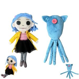 Coraline 오징어 봉제 인형 장난감 만화 그림 부드러운 베개 귀여운 컬렉션 인형 Kawaii 장식 어린이 장난감 생일