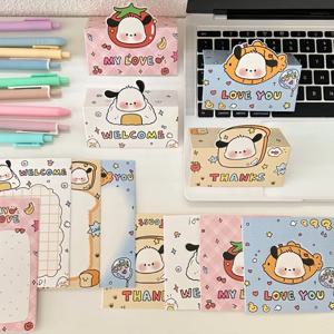 오리지널 귀여운 작은 아빠 강아지 카드 헤드 카드 뒷면 작은 카드 재료 포장 선물 포장 스티커, 하프 폴드 카드