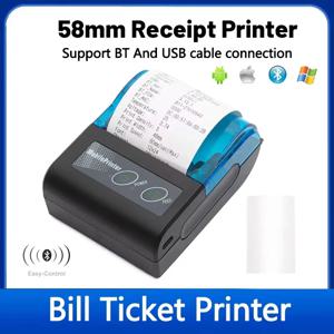 58mm 미니 휴대용 열전 사 프린터 영수증 라벨/티켓 영수증 인쇄용 모바일 무선 블루투스 티켓 빌 프린터