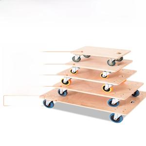 두꺼운 나무판 거북이차 플랫베드 소형 핸드 트럭 사륜 견인 화물 트럭 경량 무소음 유니버설 휠