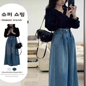 우아한 가을 패션 세트 여성 디자인 라이트 성숙함 셔츠 한국 슬림핏 청바지 투피스 세트 하이웨이스트 롱 팬츠