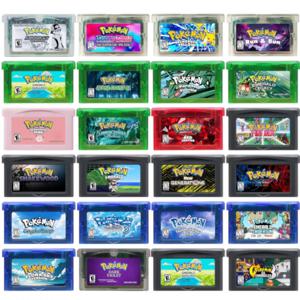 GBA 게임 카트리지 32 비트 비디오 게임 콘솔 카드 포켓몬 시리즈 에메랄드 Seaglass Rouge Emerald Imperium Dark Violet