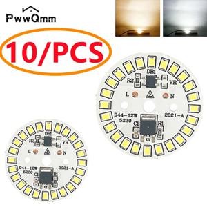 PwwQmm 10 개/몫 LED 칩 15W 12W 9W 7W 5W 3W 필요 없음 드라이버 AC 220V-240V SMD 2835 전구에 대 한 차가운 따뜻한 흰색 라운드 램프 구슬