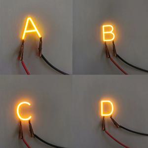 영어 문자 필라멘트 COB LED 필라멘트 DC3V 촛불 에디슨 노란색 다이오드 파티 장식 조명 액세서리 DIY