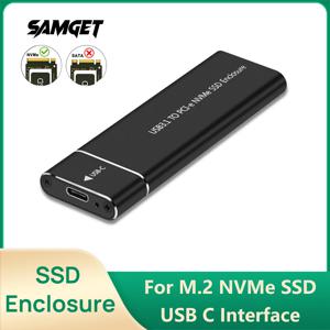 Samget M.2 NVME 솔리드 스테이트 드라이브 외장 인클로저, 2230, 2242, 2260/2280, M.2-USB C 케이스, M, M, B 키용 A 타입, C 타입, 10Gbps