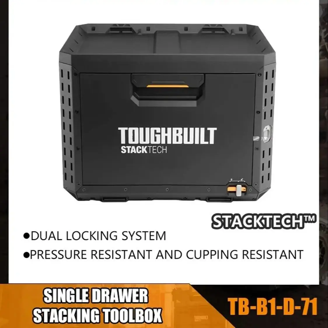 TOUGHBUILT TB-B1-D-71 산업용 캠핑 차량 보관 공구 키트 (전기 기술자 유지 보수용, 단일 서랍 적층형 박스)