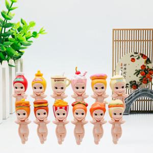 새로운 햄버거, 콜라, 프렌치 프라이, 천사 피규어 인형, 볼륨업, 블라인드 박스 장식품, 휴대폰 장식