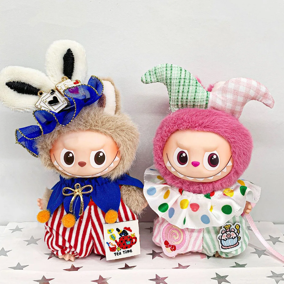 [인형 없음] 서커스 의상 세트 광대 의상 10.5cm 미니 라부부 4.0 인형 옷 액세서리 컬러 볼 광대 의상 세트