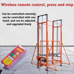 전동 이동식 비계 리프트 (리모컨 포함) 500KG 적재 용량 접이식 플랫폼 (건설 작업용)