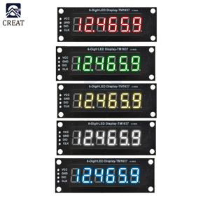 0.36 인치 TM1637 6 비트 7 세그먼트 디지털 LED 디스플레이 모듈 I/O 인터페이스, 5 가지 색상 arduino에 사용 가능