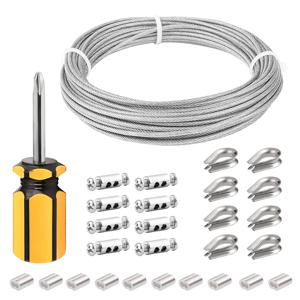 등반 식물용 투명 와이어 로프 키트, 나일론 코팅 304 스테인레스 스틸 케이블, 직경 2mm, 20 m