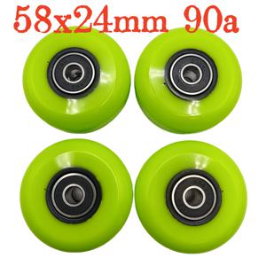 무료 배송 스케이트 휠 롤러 휠 58mm 58x24mm 90a 60x24mm 92a 4 바퀴/로트