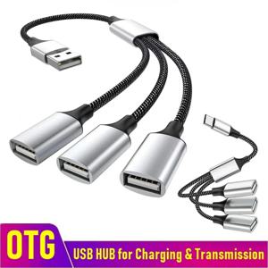 USB 허브 확장 3 포트 유형 C 허브 USB 분배기 데이터 전송 컴퓨터 용 고속 OTG 어댑터 Xiaomi Macbook Pro Air