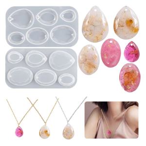 타원형 수지 금형 실리콘 펜던트 워터 드롭 금형, 에폭시 수지 귀걸이 키 체인 목걸이에 대한 DIY 쥬얼리 주조 금형
