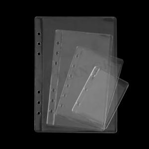 12pcs 바인더 포켓 투명 PVC A5 A6 A7 미니 바인더 파우치 Zipless 측면 오픈 현금 예산 바인더 봉투 루스 리프 프로텍터