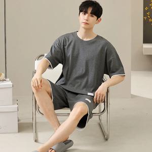 2023 새로운 남성 잠옷 여름 얇은 부드러운 Homewear 청소년 소년 짧은 잠자는 탑 & 바지 잠옷 세트 남성 잠옷 빅 사이즈