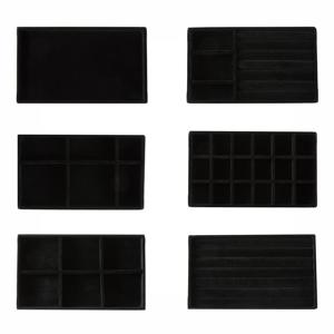 블랙 쥬얼리 주최자 벨벳 쥬얼리 보관함 디스플레이 링 팔찌 목걸이 보관함 쇼케이스 서랍 주최자 트레이