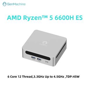 Genmachine AMD R5 6600H ES 미니 PC, 윈도우 11 와이파이 6 게임용 PC, DDR5 4800MHz, 4.2GHz CPU, M.2 SSD 디스플레이 컴퓨터 지지대, 4K, 신제품