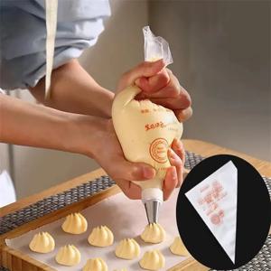 100pcs/200pcs/300pcs 투명 압출 크림 가방 일회용 파이핑 가방 케이크 장식 주방 베이킹