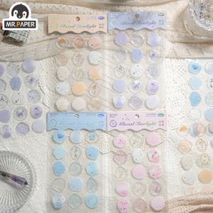 Mr.Paper 4 스타일 화재 페인트 인감 드립 접착제 스티커 잘 생긴 봉투 씰링 붙여 넣기 핸드북 장식 스티커 편지지