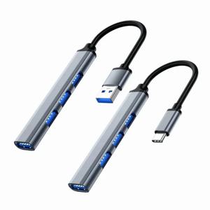 MacBook/Huawei/Xiaomi/Lenovo 및 Mor-Plug&Play-울트라 슬림 PC 액세서리용 4포트 USB-C 허브 3.0/3.1-다중 장치 분배기 OTG!