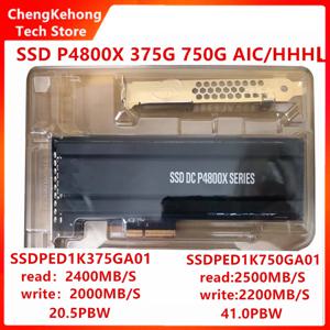 새로운 오리지널 SSD P4800X 375GB 750GB PCIe NVMe 절반 높이 카드 SSD 솔리드 스테이트 드라이브 삽입 카드 AIC Intel Optane DC P4800X