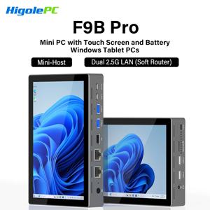 하이골 F9B Pro 7인치 인텔 N95 미니 PC 윈도우 11 WiFi5 8/16GB 128/512GB 5000mAh 듀얼 2.5G LAN 데스크탑 컴퓨터 윈도우 태블릿
