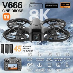 Xiaomi V666 미니 드론 4K 전문 WIFI 5G Dron 장애물 회피 브러시리스 고도 헤드리스 모드 RC Quadcopter FPV 완구