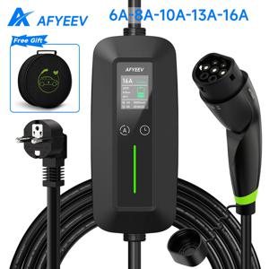AFYEEV 16A 휴대용 Type2 IEC62196-2 EV 충전기 3600W Type1 SAE J1772 전기 자동차 충전기 GB/T EVSE 충전 케이블 Wallbox