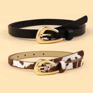 커피 화이트 패턴 여성 벨트 고딕 레트로 드레스 청바지 액세서리 바지 거들 메탈릭 골드 핀 버클 블랙 허리띠