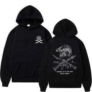 Tip of The Spear X-ray Sparta 전술 해골 프린트 후드 남성 여성 패션 오버 사이즈 풀오버 후드 남성 캐주얼 트랙 슈트