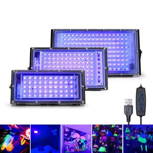 365nm 블랙라이트 자외선 LED UV 램프 라이트 플러드 50/100/150W USB 플러그 DC5V 야외 투광 조명 LED 스포트라이트 방수