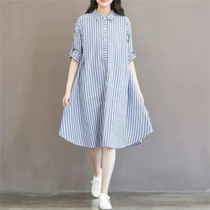 임신 출산 여성을위한 스트라이프 드레스 안감 모유 수유 임신 긴 소매