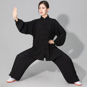 여자 남자 부드러운 면화 태극권 정장 쿵푸 무술 무술 유니폼 윙 천 자켓 바지