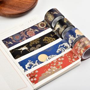 레트로 Washi 테이프 스크랩북 용품 금박 Cinta Adhesiva Decorativa 저널 편지지 일기 장식 마스킹 테이프