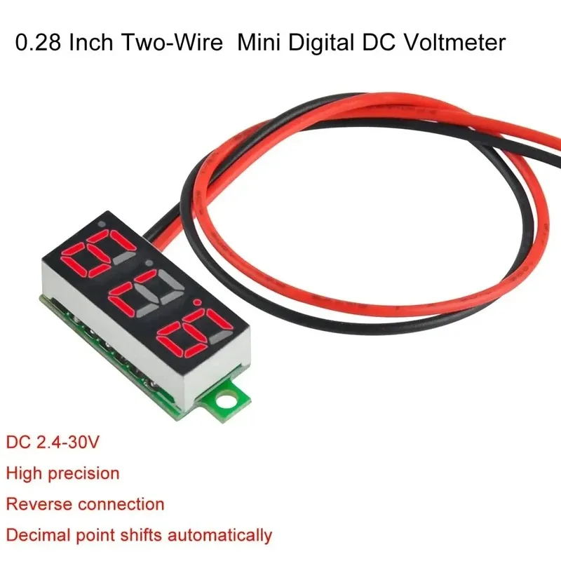 0 28 인치 DC LED 디지털 볼트미터 0 100V 전압계 자동차 모바일 전원 전압 테스터 감지기 12V 빨강 초록 파랑 노랑